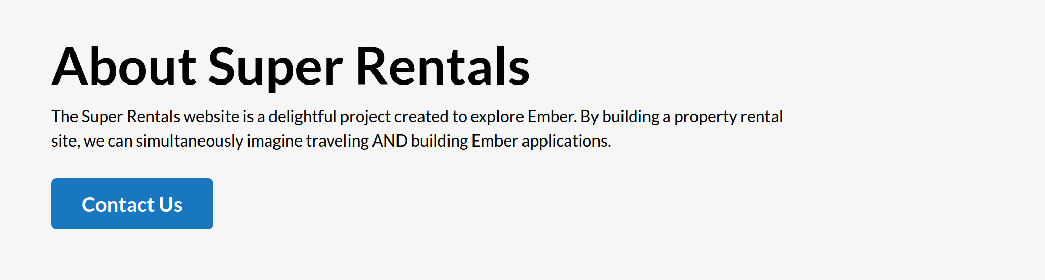 About page – nothing changed